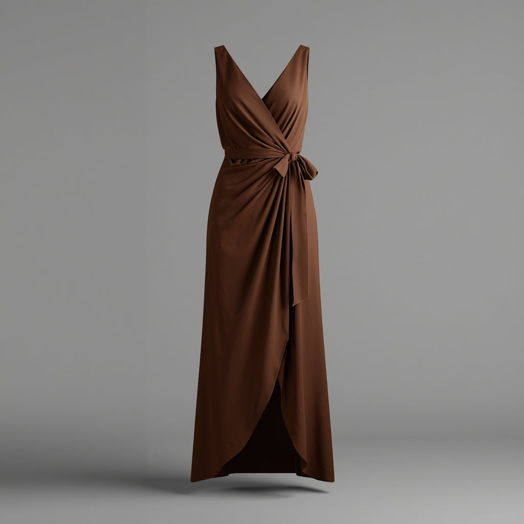 Celeste Brown Maxi Dress