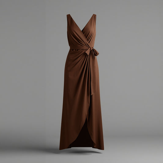 Celeste Brown Maxi Dress