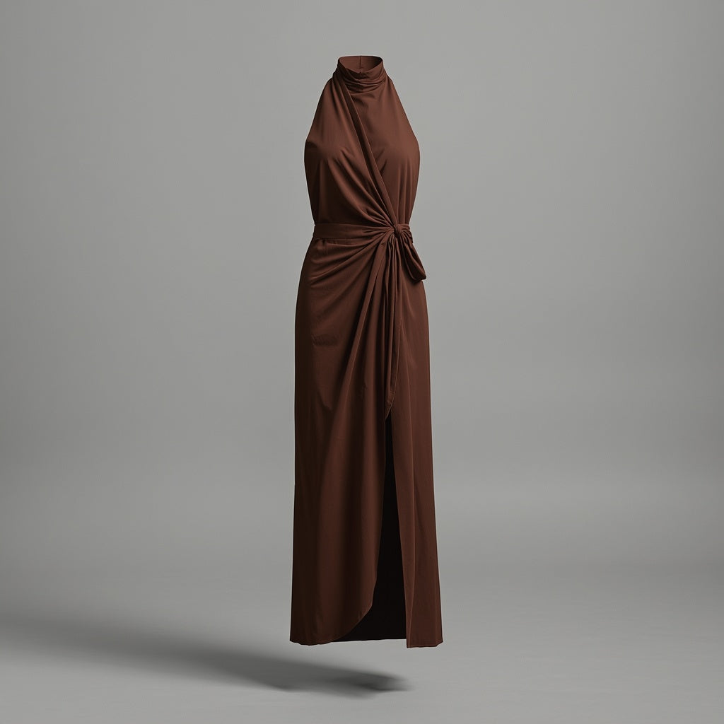Celestina Brown Maxi Dress