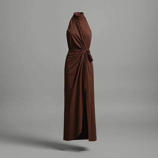 Celestina Brown Maxi Dress